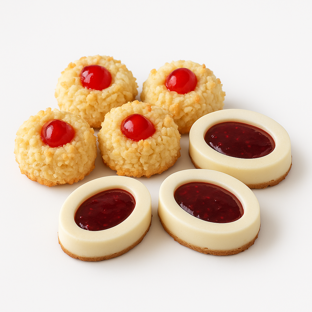 Cornes de gazelle à la fleur d’oranger enrobées de sucre glace, sur motif doré